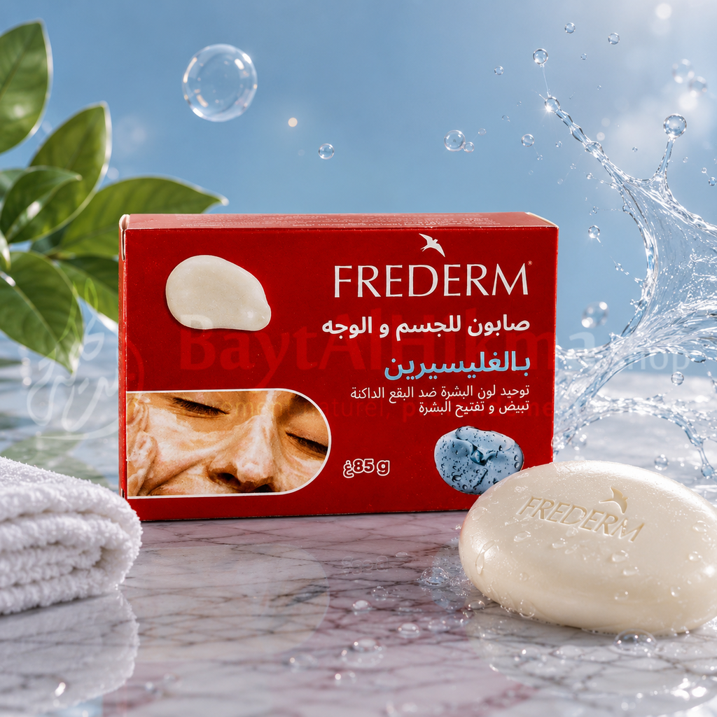 Savon Éclaircissant à la Glycérine FREDERM — Visage & Corps (85g) - صابون فريديرم بالغليسيرين لتفتيح وتوحيد لون البشرة — للوجه والجسم (85 غ)