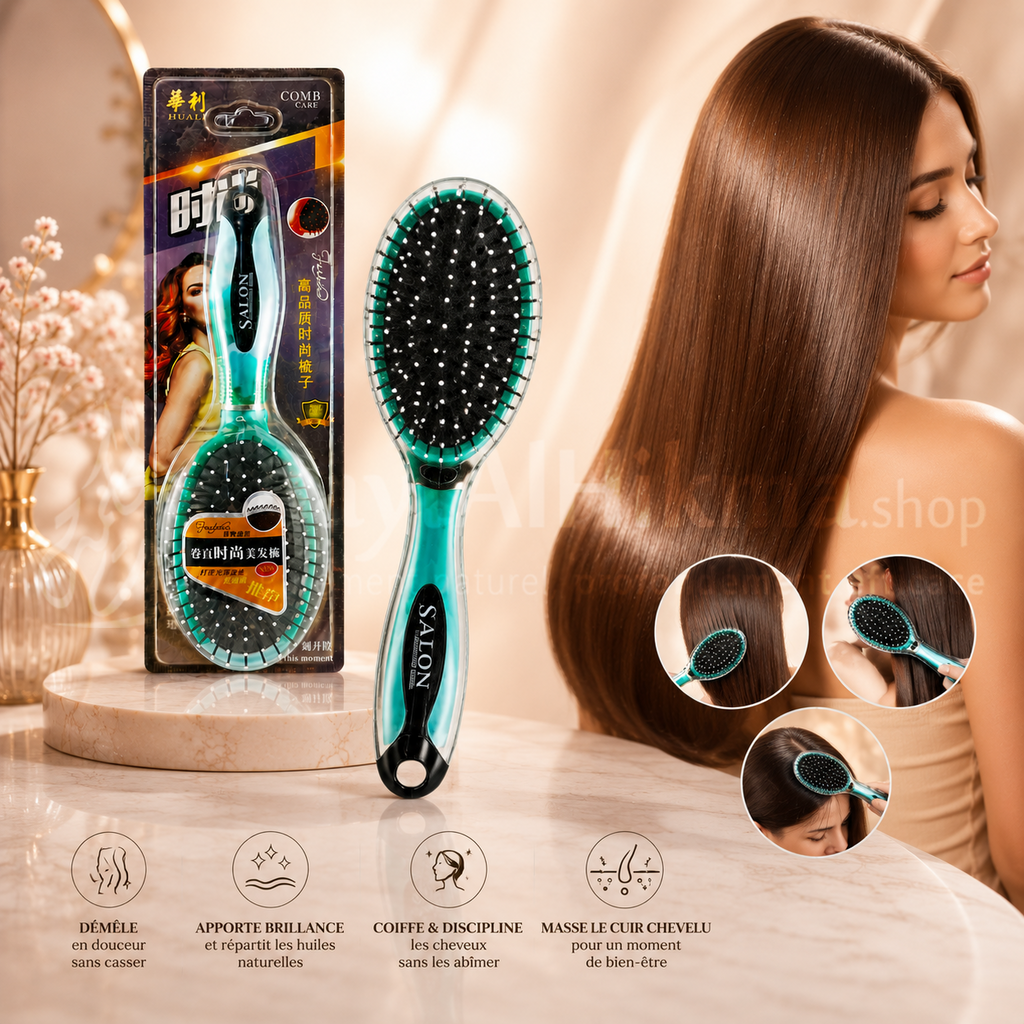 Brosse à Cheveux Démêlante Professionnelle - Qualité Salon (Huali) - فرشاة شعر احترافية لفك التشابك - جودة الصالونات