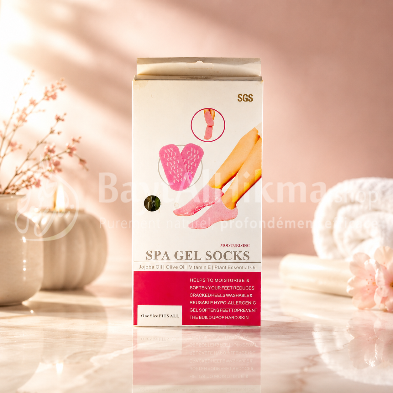 Chaussettes Spa en Gel Hydratant - Soin Réparateur Anti-Crevasses - جوارب الجل المرطبة (سبا) - علاج مكثف لتشقق القدمين