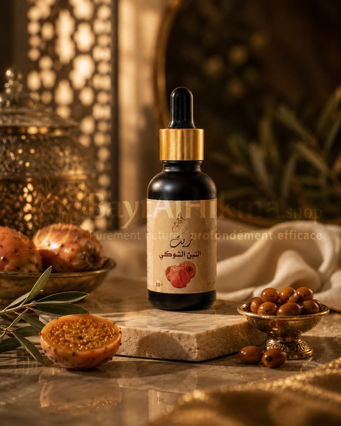 Huile de Pépins de Figue de Barbarie Pure – L’Élixir de Jeunesse Ultime (30ml) - زيت بذور التين الشوكي الصافي – إكسير الشباب الطبيعي
