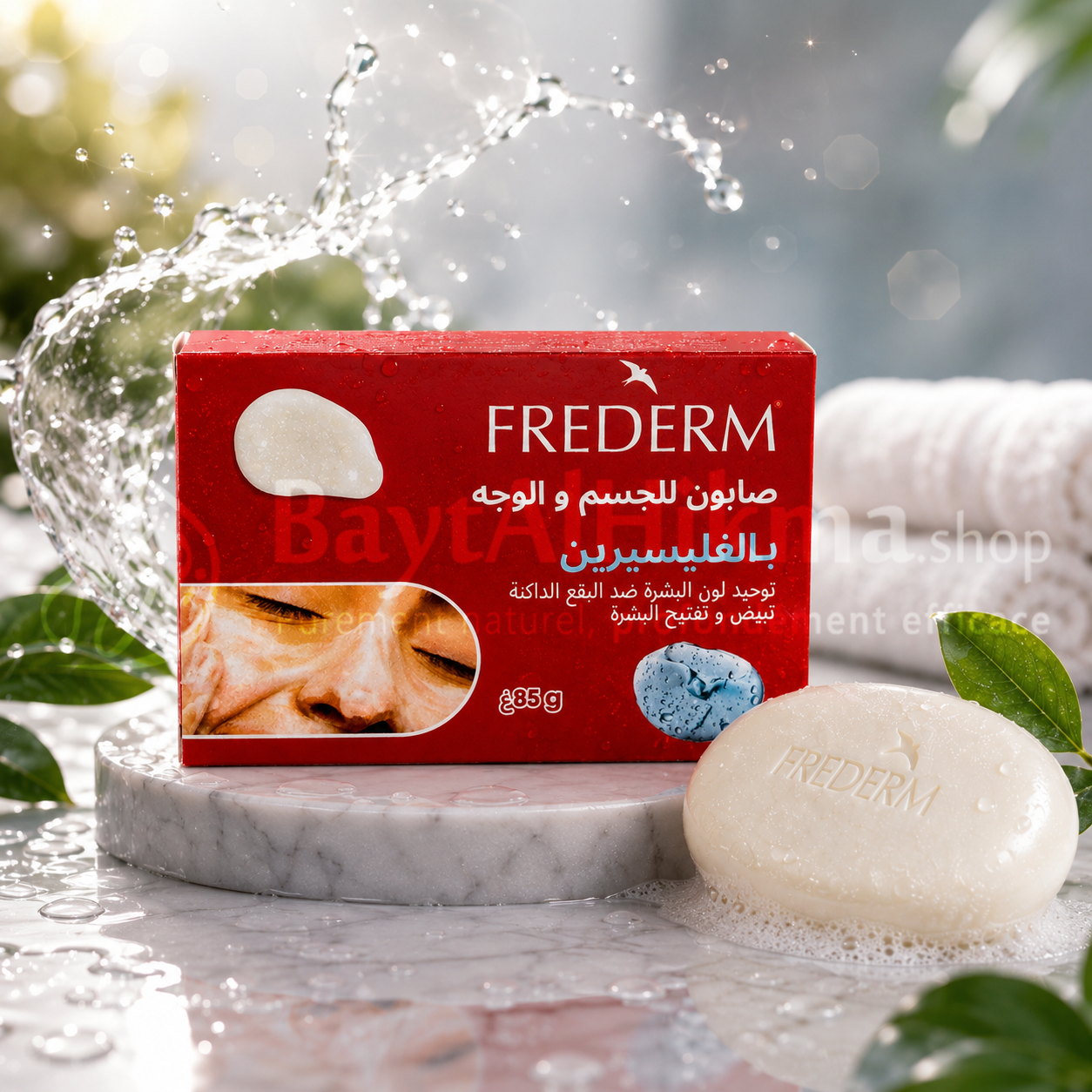 Savon Éclaircissant à la Glycérine FREDERM — Visage & Corps (85g) - صابون فريديرم بالغليسيرين لتفتيح وتوحيد لون البشرة — للوجه والجسم (85 غ)