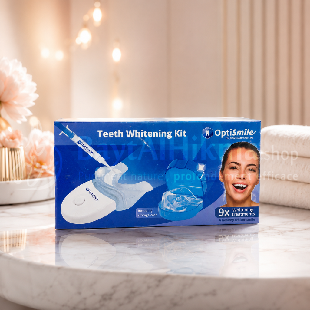 Kit de Blanchiment Dentaire Professionnel OptiSmile - 9 Traitements (Avec Étui de Rangement) - مجموعة تبييض الأسنان الاحترافية أوبتي سمايل (OptiSmile) - تكفي لـ 9 جلسات (مع علبة تخزين)