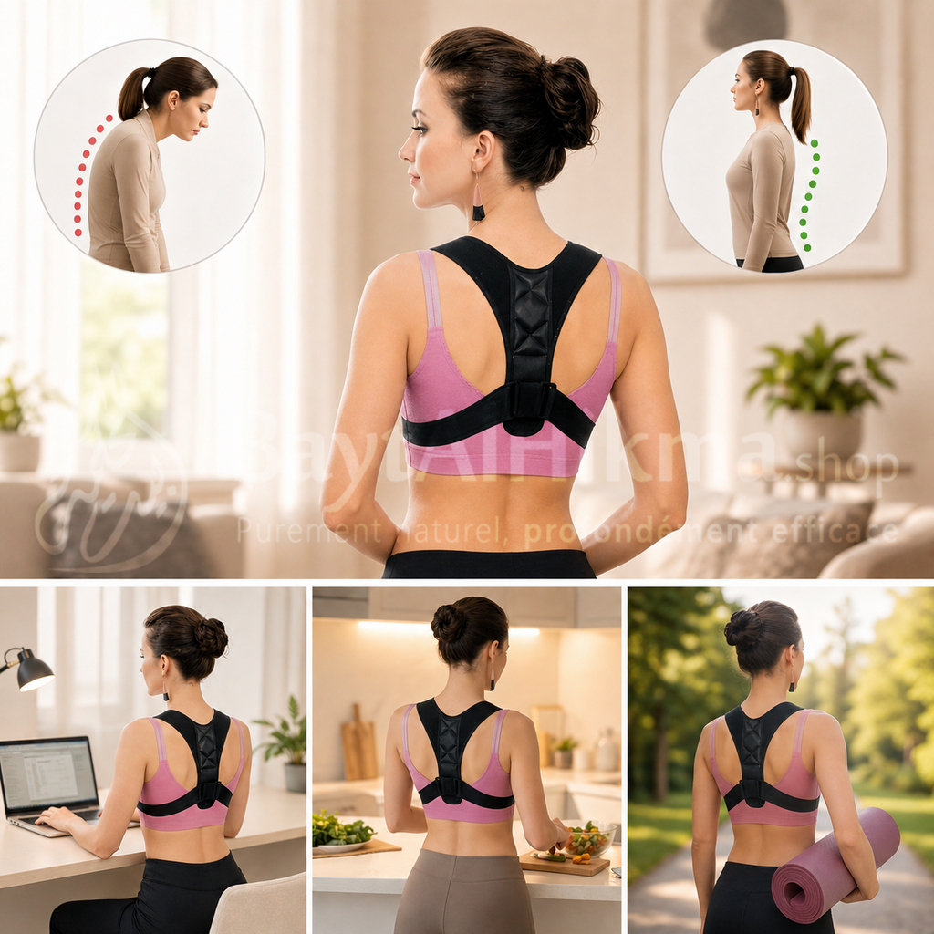 Correcteur de Posture Énergisant NUOYI MIAO (Modèle NY-15) — Alignement du Dos & Soulagement des Douleurs - مصحح وداعم القوام النشط NUOYI MIAO (موديل NY-15) — لمحاذاة العمود الفقري وتخفيف آلام الظهر