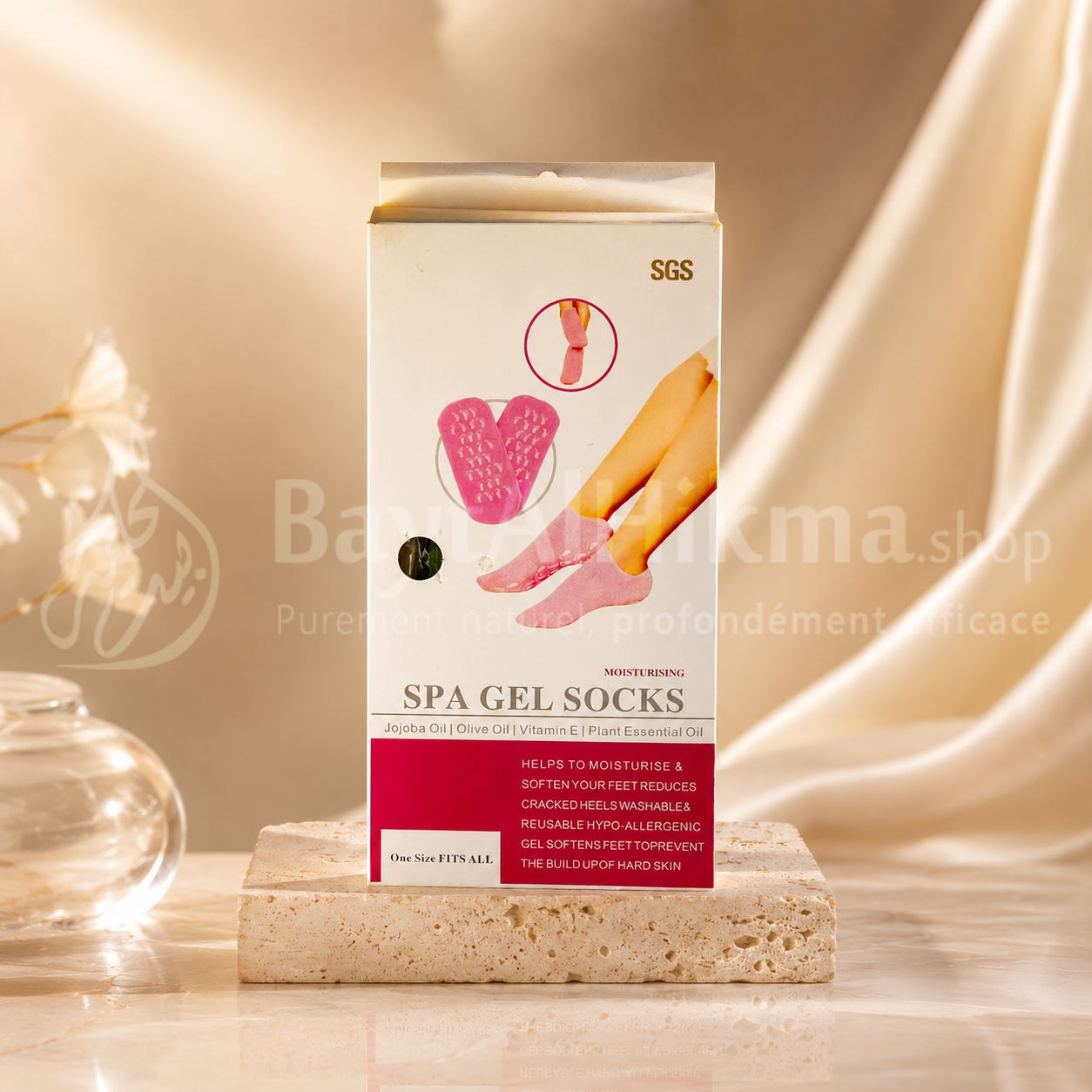 Chaussettes Spa en Gel Hydratant - Soin Réparateur Anti-Crevasses - جوارب الجل المرطبة (سبا) - علاج مكثف لتشقق القدمين