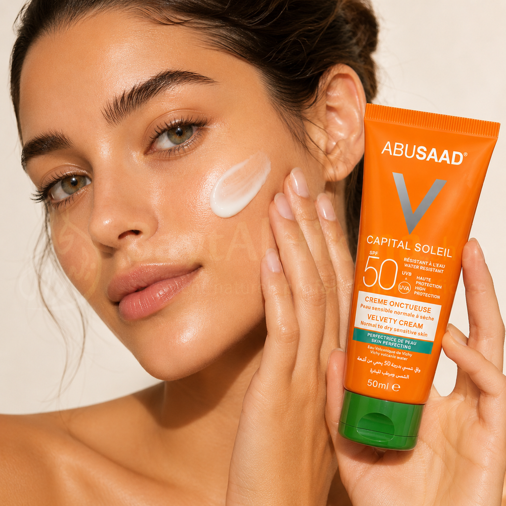 Écran Solaire ABUSAAD Capital Soleil - Crème Onctueuse SPF 50 (50ml) - واقي الشمس أبو سعد كابيتال سولاي - كريم مخملي بعامل حماية 50 (50 مل)