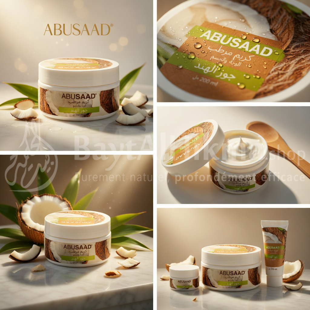 ABUSAAD – Crème Hydratante Visage & Corps à la Noix de Coco – 200ml كريم مرطب أبو سعد  للوجه والجسم بجوز الهند