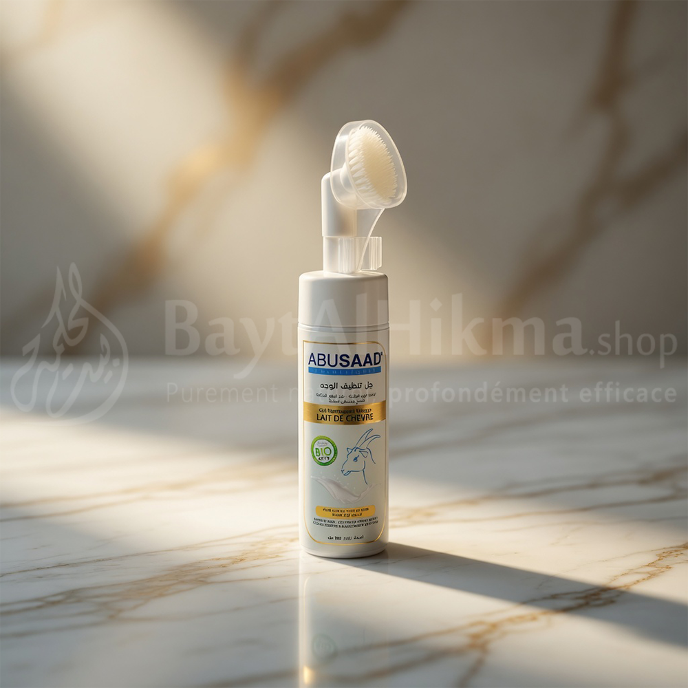 Gel Nettoyant Visage ABUSAAD au Lait de Chèvre – Éclaircissant & Anti-Taches – 180ml - جل منظف للوجه أبوسعد بحليب الماعز – لتفتيح البشرة وإزالة البقع