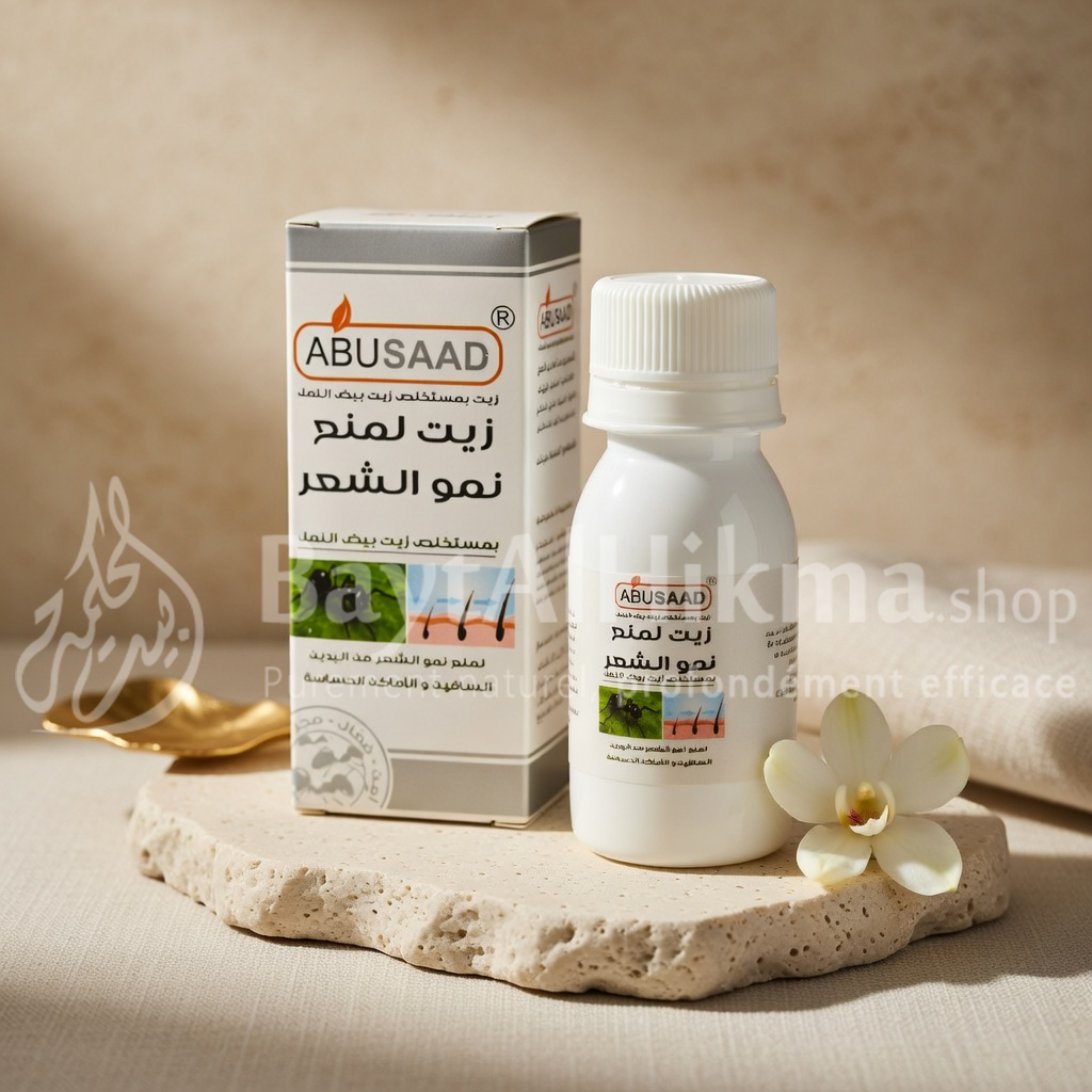 Huile d'Œufs de Fourmis ABUSAAD – Solution Naturelle Anti-Repousse (30ml) - زيت بيض النمل الأصلي من أبوسعد – الحل الطبيعي لمنع نمو الشعر