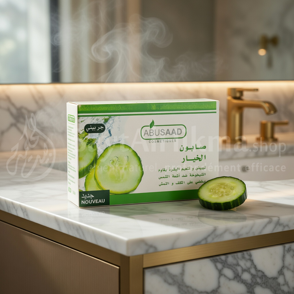 Savon au Concombre Naturel ABUSAAD – Éclaircissant, Anti-Taches & Anti-Âge - صابون الخيار الطبيعي من أبوسعد – تبييض، تفتيح ومقاوم للتجاعيد