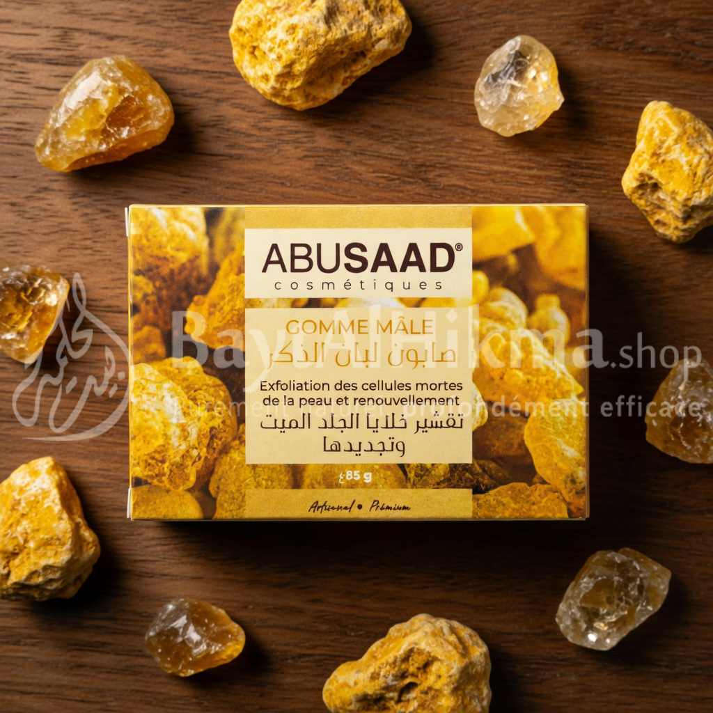 Savon Artisanal à la Gomme Mâle (Luban الذكر) – Exfoliant & Régénérant – 85g - صابون لبان الذكر الحرفي – لتقشير وتجديد خلايا البشرة