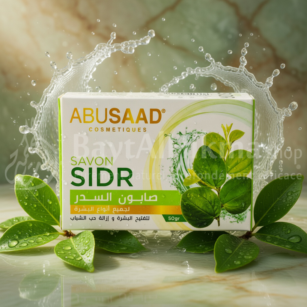 Savon de Sidr Naturel - Abusaad Cosmetiques | Éclat & Anti-Acné - 50g - صابون السدر الطبيعي من أبوسعد | لتفتيح البشرة وإزالة حب الشباب