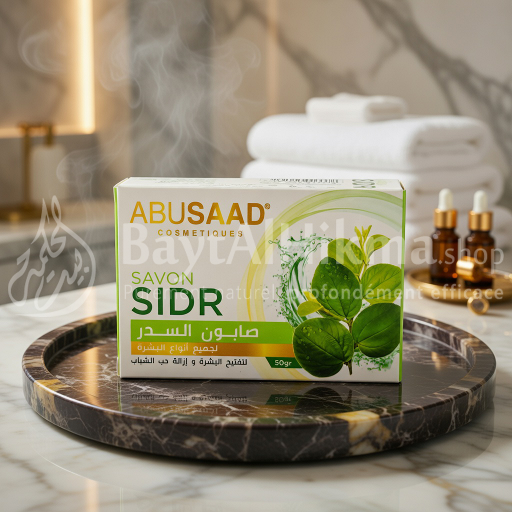 Savon de Sidr Naturel - Abusaad Cosmetiques | Éclat & Anti-Acné - 50g - صابون السدر الطبيعي من أبوسعد | لتفتيح البشرة وإزالة حب الشباب