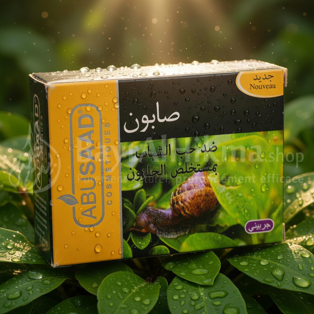 Abusaad - Savon à l’Extrait de Bave d’Escargot - Anti-Acné & Réparateur (100g) - صابون أبو سعد بمستخلص الحلزون - مضاد لحب الشباب ومجدد للبشرة
