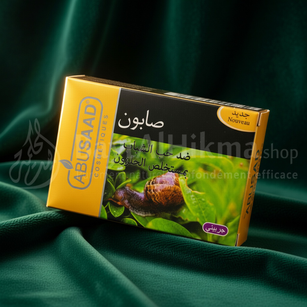 Abusaad - Savon à l’Extrait de Bave d’Escargot - Anti-Acné & Réparateur (100g) - صابون أبو سعد بمستخلص الحلزون - مضاد لحب الشباب ومجدد للبشرة