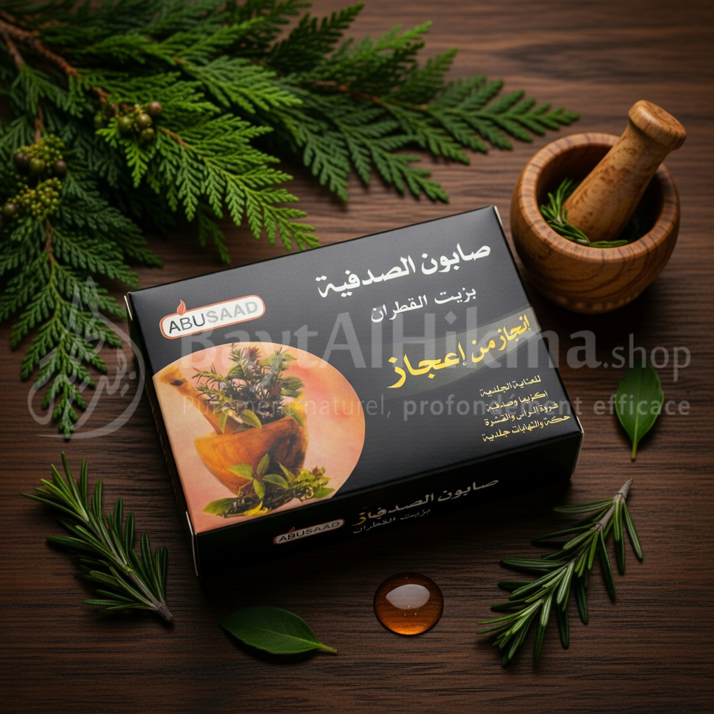 Savon Thérapeutique Abusaad à l'Huile de Cade – Traitement Psoriasis, Eczéma et Pellicules - صابون أبو سعد بزيت القطران – العلاج المثالي للصدفية، الأكزيما وقشرة الرأس