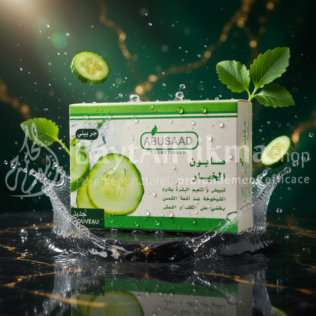 Savon au Concombre Naturel ABUSAAD – Éclaircissant, Anti-Taches & Anti-Âge - صابون الخيار الطبيعي من أبوسعد – تبييض، تفتيح ومقاوم للتجاعيد