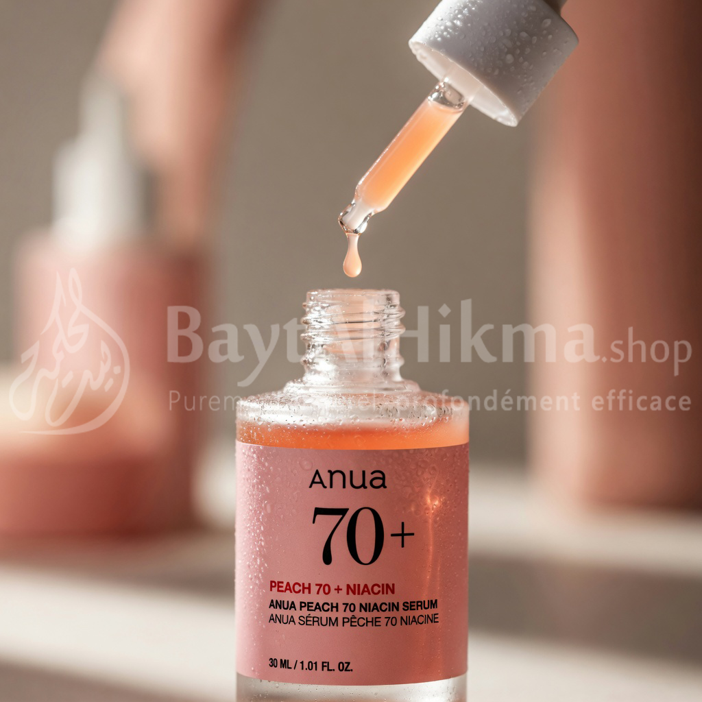 Anua Peach 70 Niacin Serum – Sérum Éclat à la Pêche pour un Effet "Glass Skin" (30ml) - أنوا سيروم الخوخ 70 نياسين - سيروم النضارة لبشرة زجاجية متوهجة