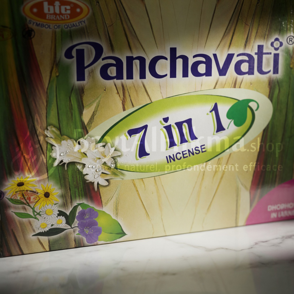 Bâtonnets d'Encens Panchavati 7 en 1 - BIC Brand (Qualité Supérieure) + Dhoop Gratuit - بخور بنشفاتي 7 في 1 - ماركة بيك (BIC Brand) جودة ممتازة + عبوة "دوب" مجانية