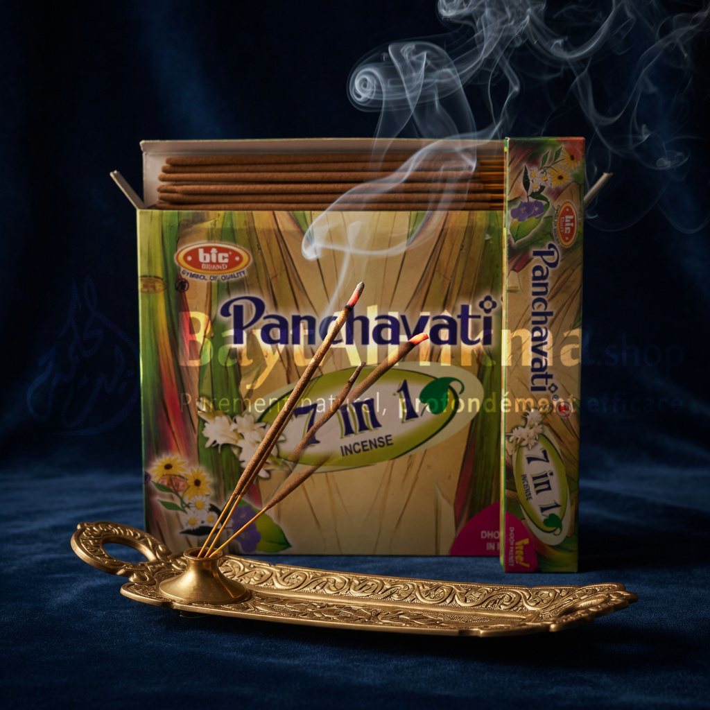 Bâtonnets d'Encens Panchavati 7 en 1 - BIC Brand (Qualité Supérieure) + Dhoop Gratuit - بخور بنشفاتي 7 في 1 - ماركة بيك (BIC Brand) جودة ممتازة + عبوة "دوب" مجانية