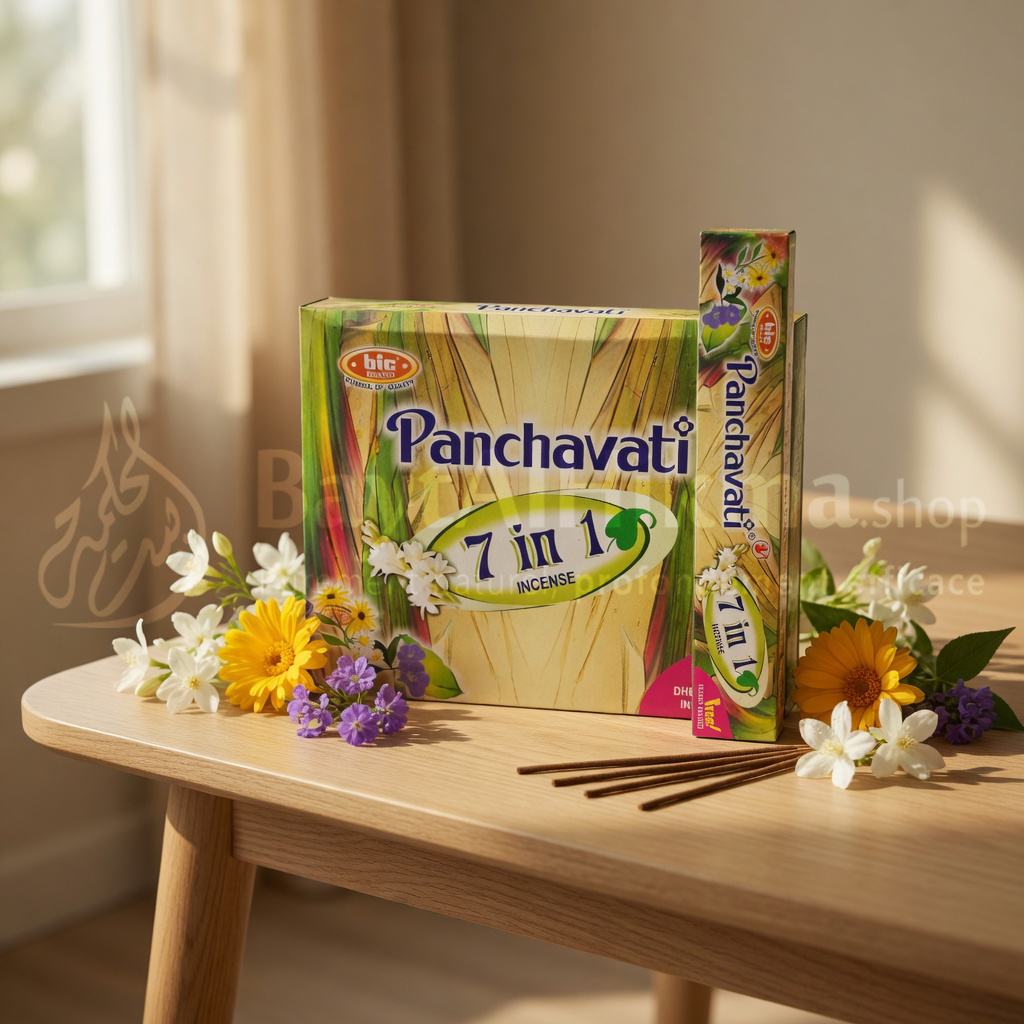 Bâtonnets d'Encens Panchavati 7 en 1 - BIC Brand (Qualité Supérieure) + Dhoop Gratuit - بخور بنشفاتي 7 في 1 - ماركة بيك (BIC Brand) جودة ممتازة + عبوة "دوب" مجانية