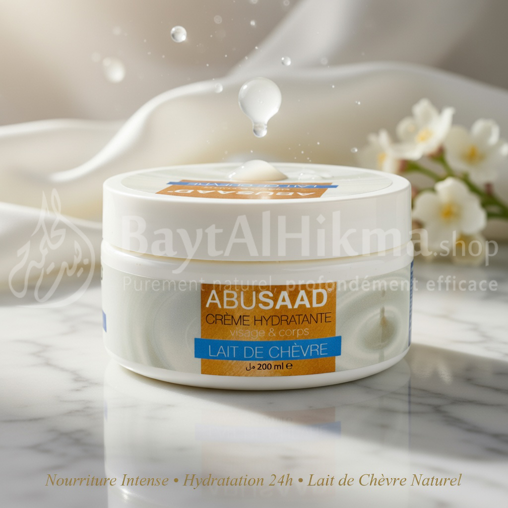 Crème Hydratante Visage & Corps au Lait de Chèvre - ABUSAAD (200ml) - كريم مرطب للوجه والجسم بحليب الماعز