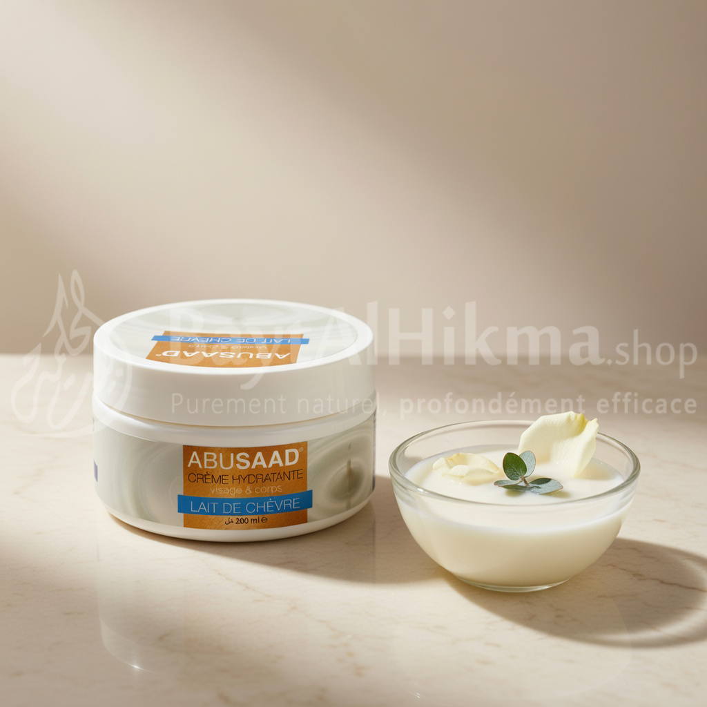 Crème Hydratante Visage & Corps au Lait de Chèvre - ABUSAAD (200ml) - كريم مرطب للوجه والجسم بحليب الماعز