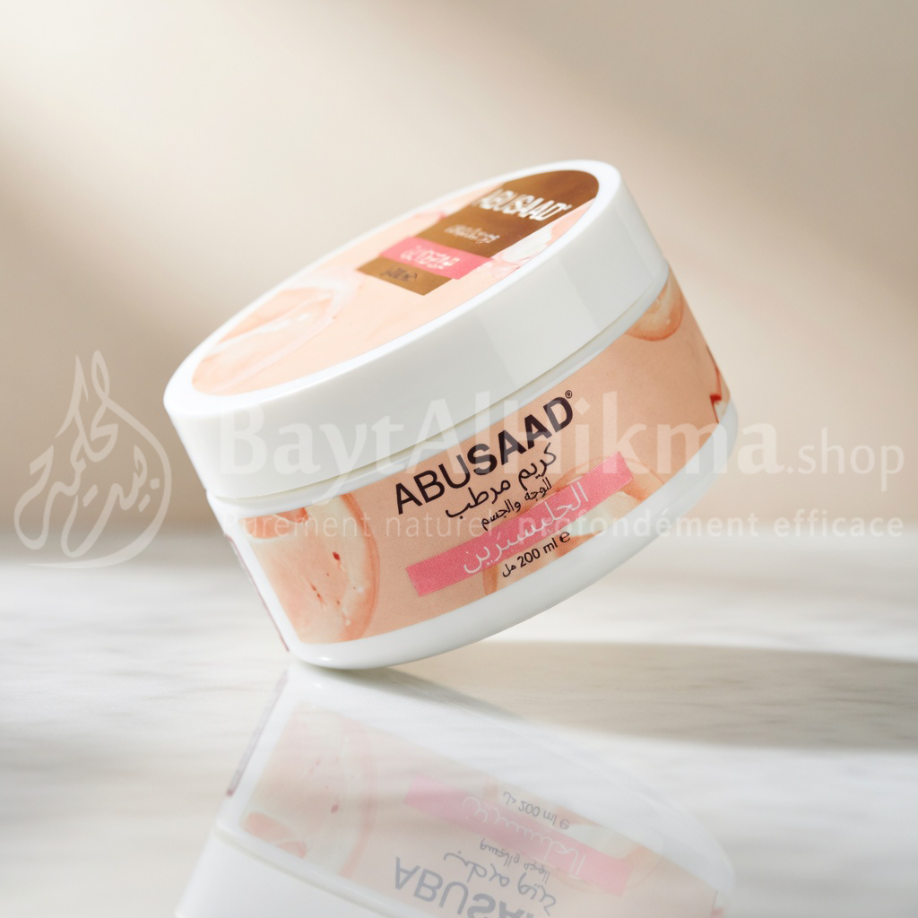 Crème Hydratante Visage et Corps à la Glycérine - ABUSAAD (200 ml) - كريم مرطب للوجه والجسم بالجليسرين من أبو سعد