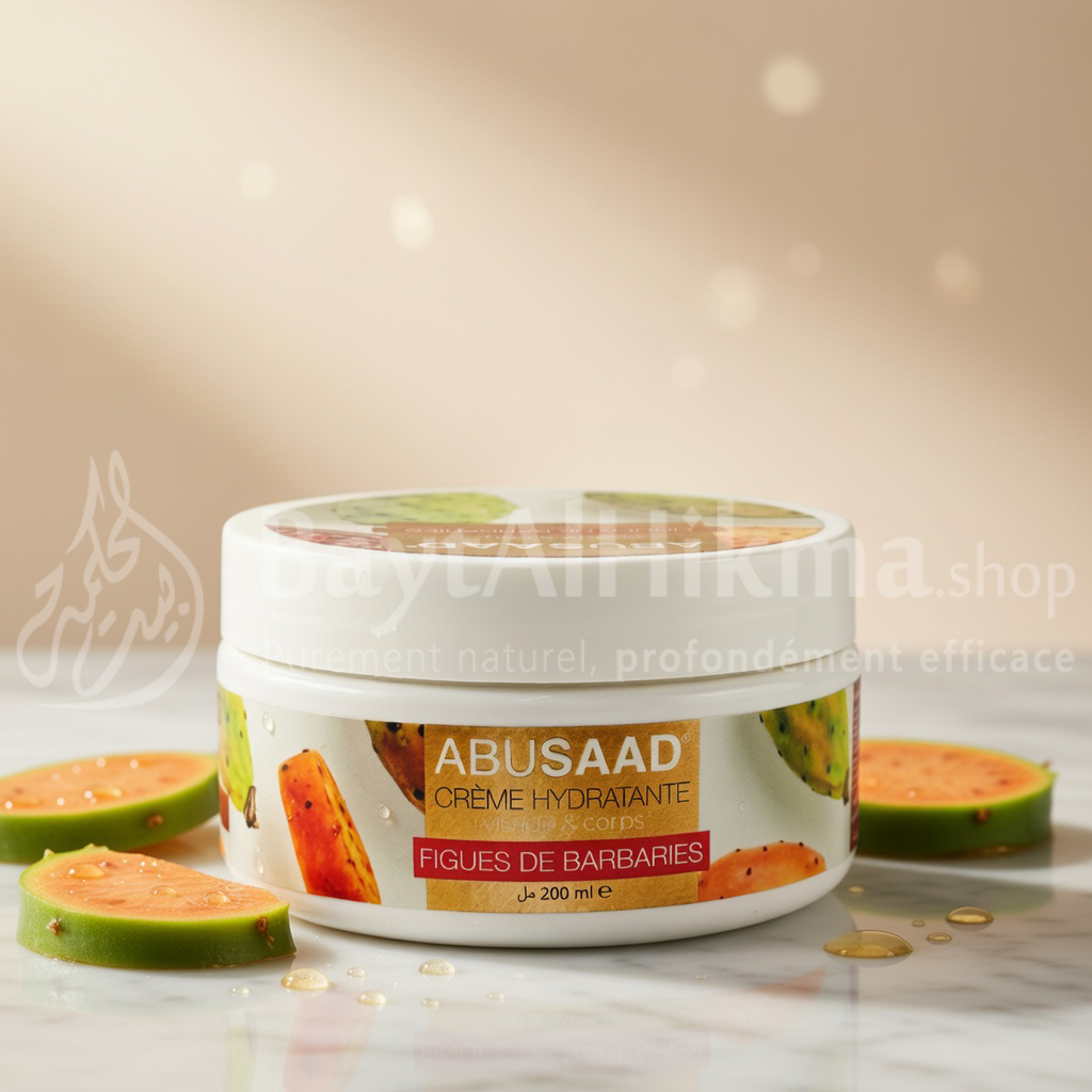 Crème Hydratante ABUSAAD – Figue de Barbarie (Visage & Corps) – 200ml - كريم الترطيب بوسعد – بتين الشوكي (للوجه والجسم)