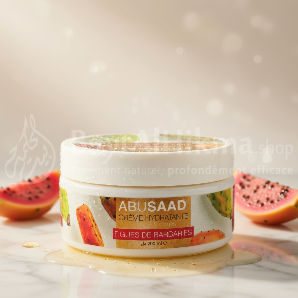 Crème Hydratante ABUSAAD – Figue de Barbarie (Visage & Corps) – 200ml - كريم الترطيب بوسعد – بتين الشوكي (للوجه والجسم)
