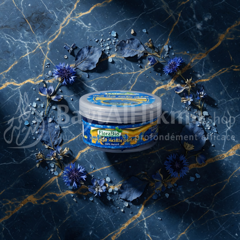Savon au Nila Bleu FloraBio – Éclaircissant & Hydratant 100% Naturel (250g) - صابون بخلاصة النيلة الزرقاء من فلورا بيو – لتفتيح وترطيب البشرة