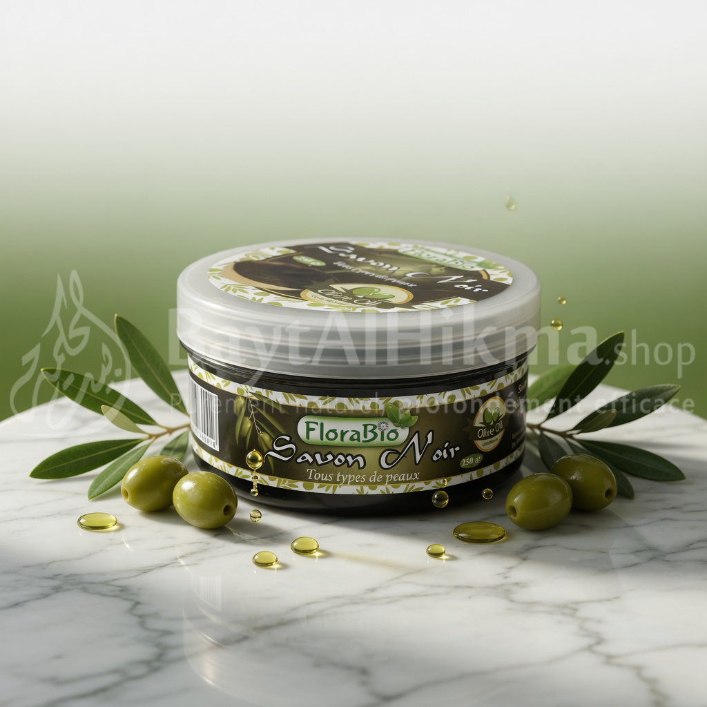Savon Noir à l’Huile d’Olive – FloraBio (250g) - الصابون الأسود بزيت الزيتون