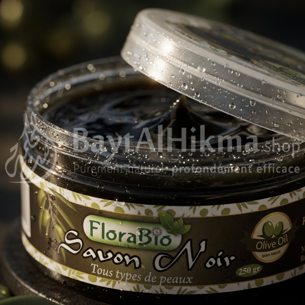 Savon Noir à l’Huile d’Olive – FloraBio (250g) - الصابون الأسود بزيت الزيتون