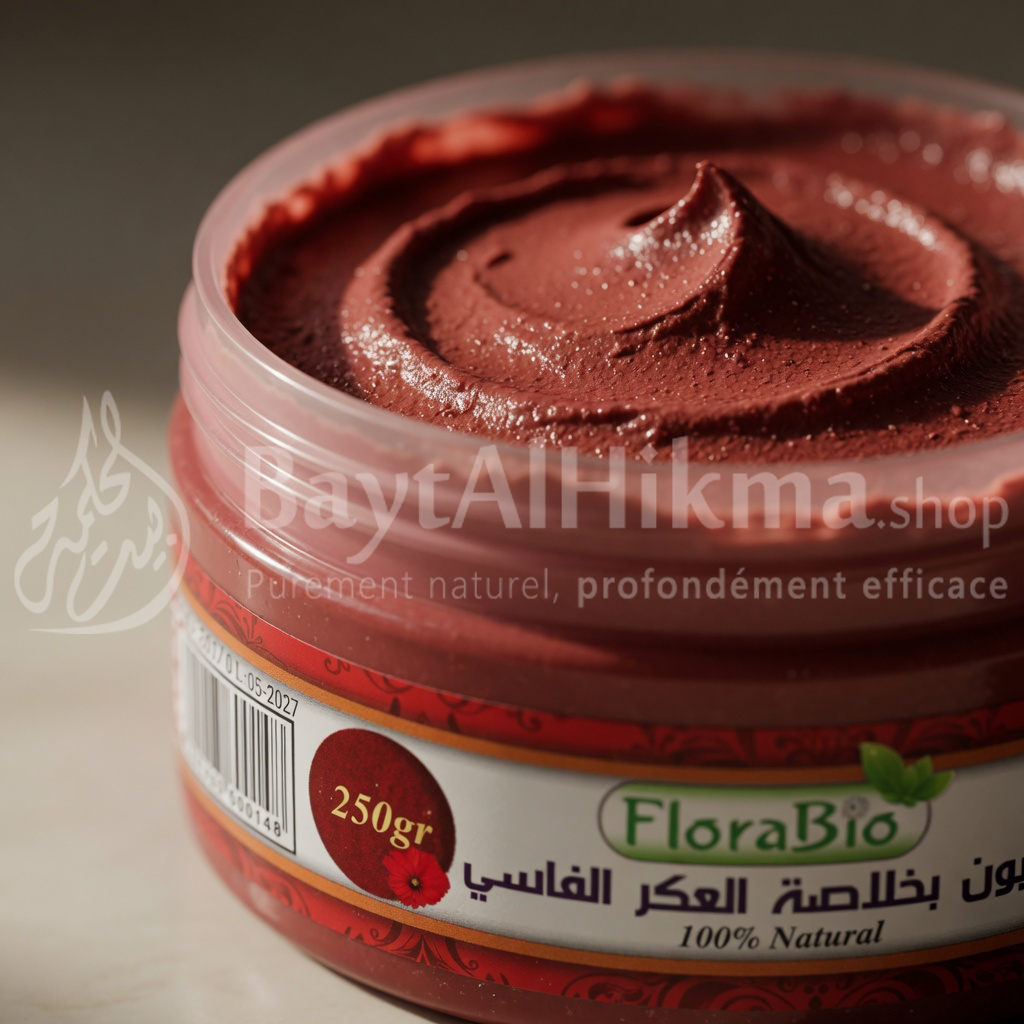 FloraBio – Savon Naturel à l'Aker Fassi et à l'Argile Rouge (250g) – Éclat & Pureté - صابون فلورا بيو الطبيعي بالعكر الفاسي والطين الأحمر  – لنضارة وصفاء البشرة
