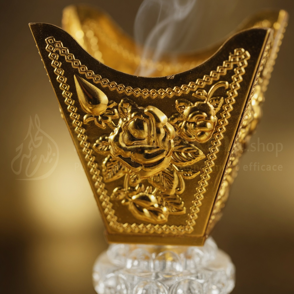 Mabkhra Électrique Dorée – Encensoir Oriental de Luxe sans Charbon - مبخرة كهربائية ذهبية | مبخرة عود وبخور فاخرة بدون فحم