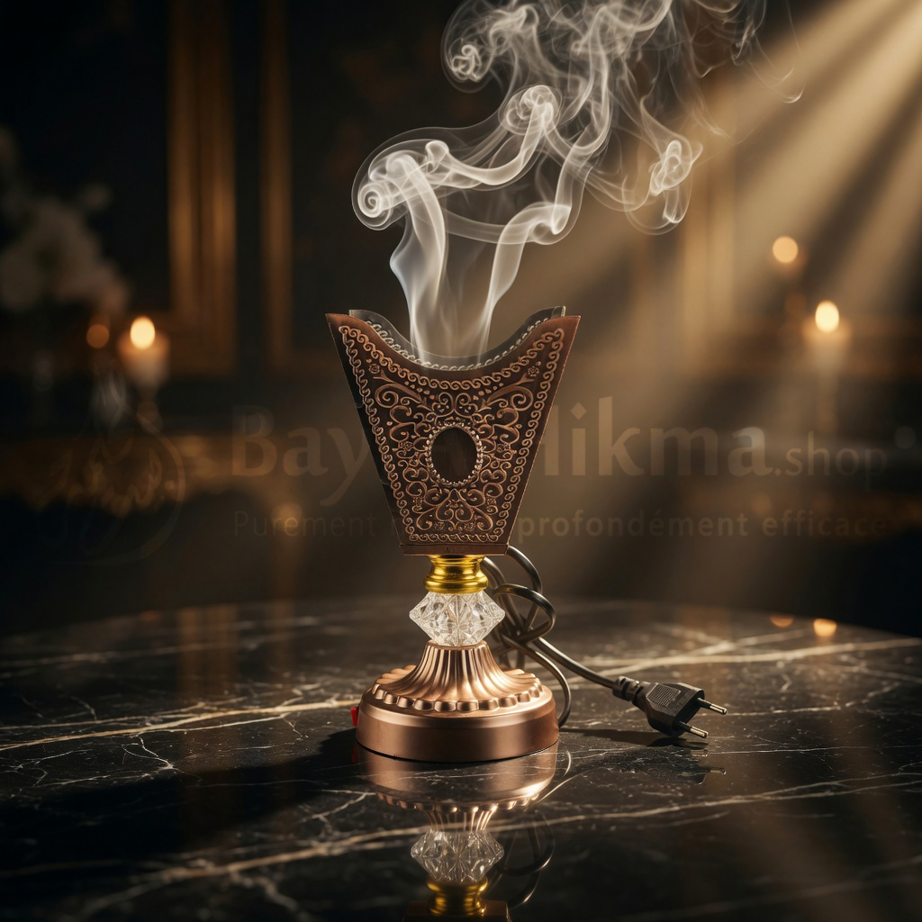 Encensoir Électrique De Luxe - Mabkhara Royale aux Motifs Orientaux (Marron) - مبخرة كهربائية فاخرة - تصميم شرقي ملكي (لون بني)