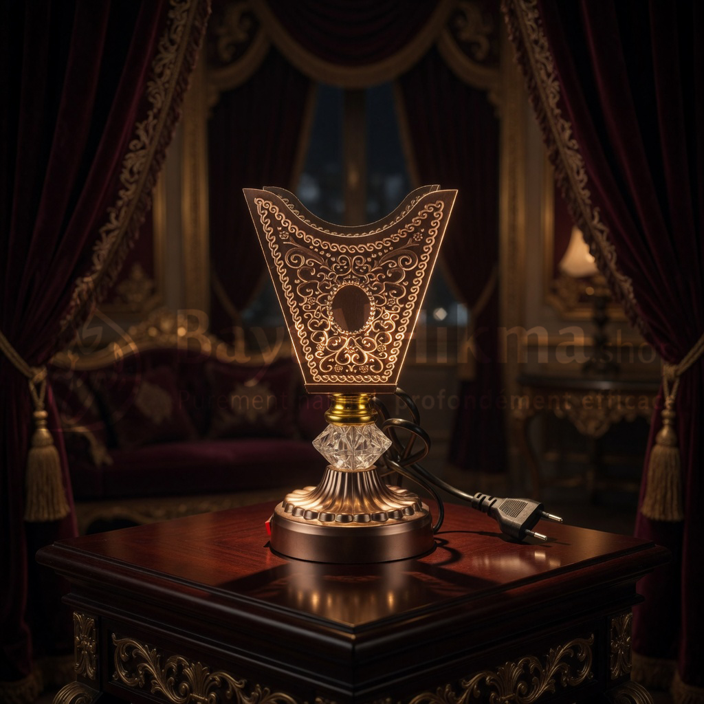 Encensoir Électrique De Luxe - Mabkhara Royale aux Motifs Orientaux (Marron) - مبخرة كهربائية فاخرة - تصميم شرقي ملكي (لون بني)
