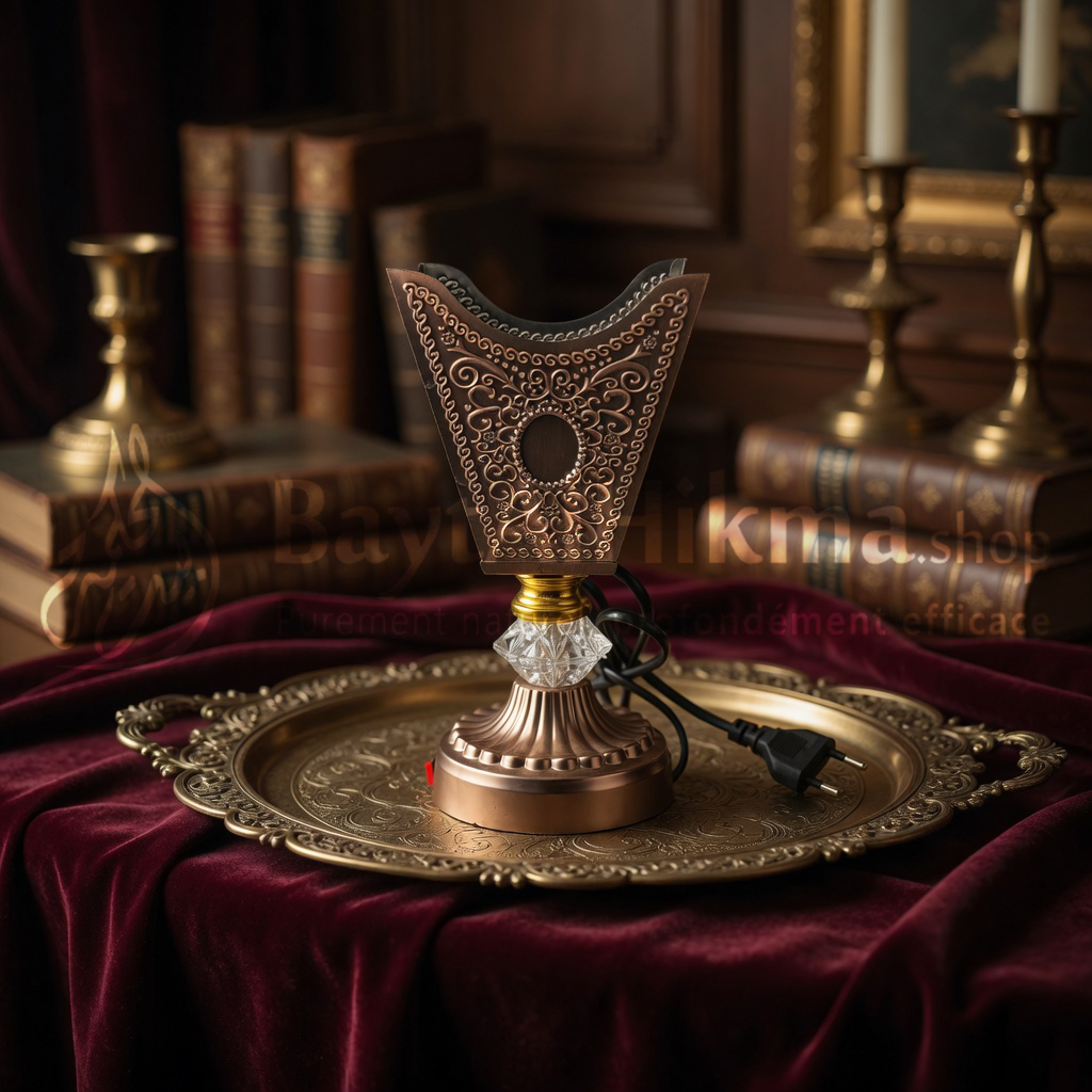 Encensoir Électrique De Luxe - Mabkhara Royale aux Motifs Orientaux (Marron) - مبخرة كهربائية فاخرة - تصميم شرقي ملكي (لون بني)