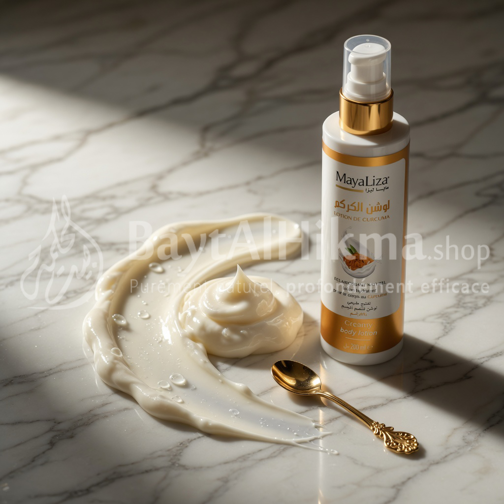 MayaLiza – Lotion Corps Crémeuse au Curcuma Éclat Naturel (200ml) - مايا ليزا - لوشن الكركم الكريمي لترطيب وتفتيح الجسم