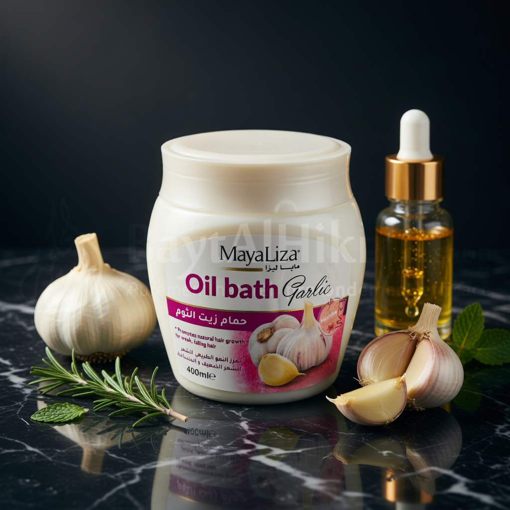Masque Capillaire Bain d'Huile à l'Ail - MayaLiza (400ml) - ماسك حمام زيت الثوم للشعر - مايا ليزا