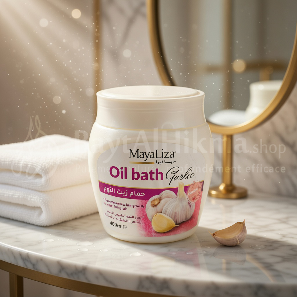 Masque Capillaire Bain d'Huile à l'Ail - MayaLiza (400ml) - ماسك حمام زيت الثوم للشعر - مايا ليزا