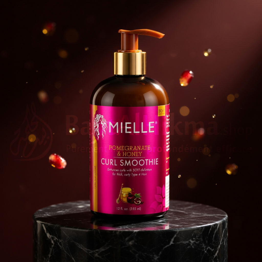 Mielle Organics - Curl Smoothie Grenade & Miel (Crème Hydratante pour Boucles) - 355 ml - مييل أورجانيكس - كريم "كيرل سموثي" لترطيب وتحديد الشعر بالرمان والعسل - 355 مل