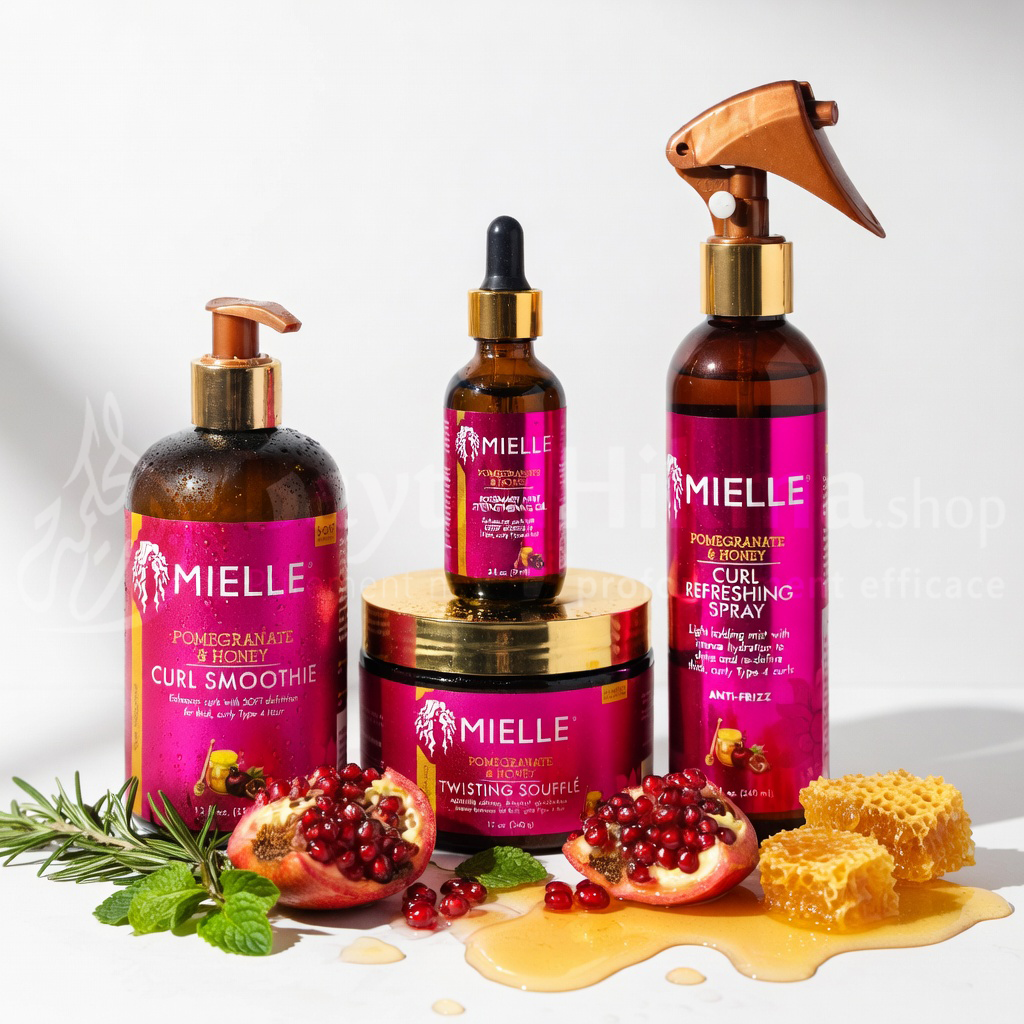 Pack Complet Mielle Organics - Gamme Pomegranate & Honey (Grenade & Miel) – Pour Cheveux Type 4 - مجموعة مييل أورجانيكس المتكاملة بالرمان والعسل – مخصصة للشعر الكيرلي والخشن (النوع 4)