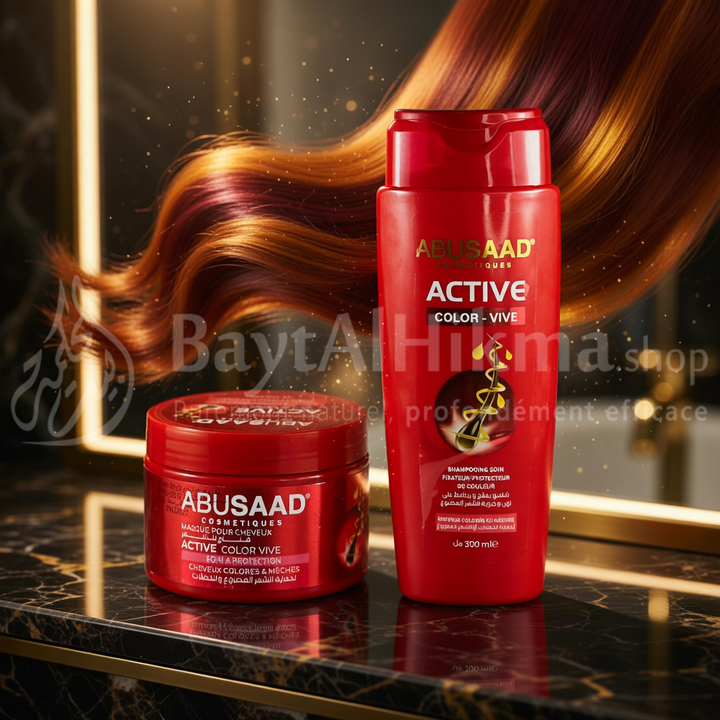 Pack ABUSAAD Active Color-Vive - Shampooing & Masque pour Cheveux Colorés et Méchés