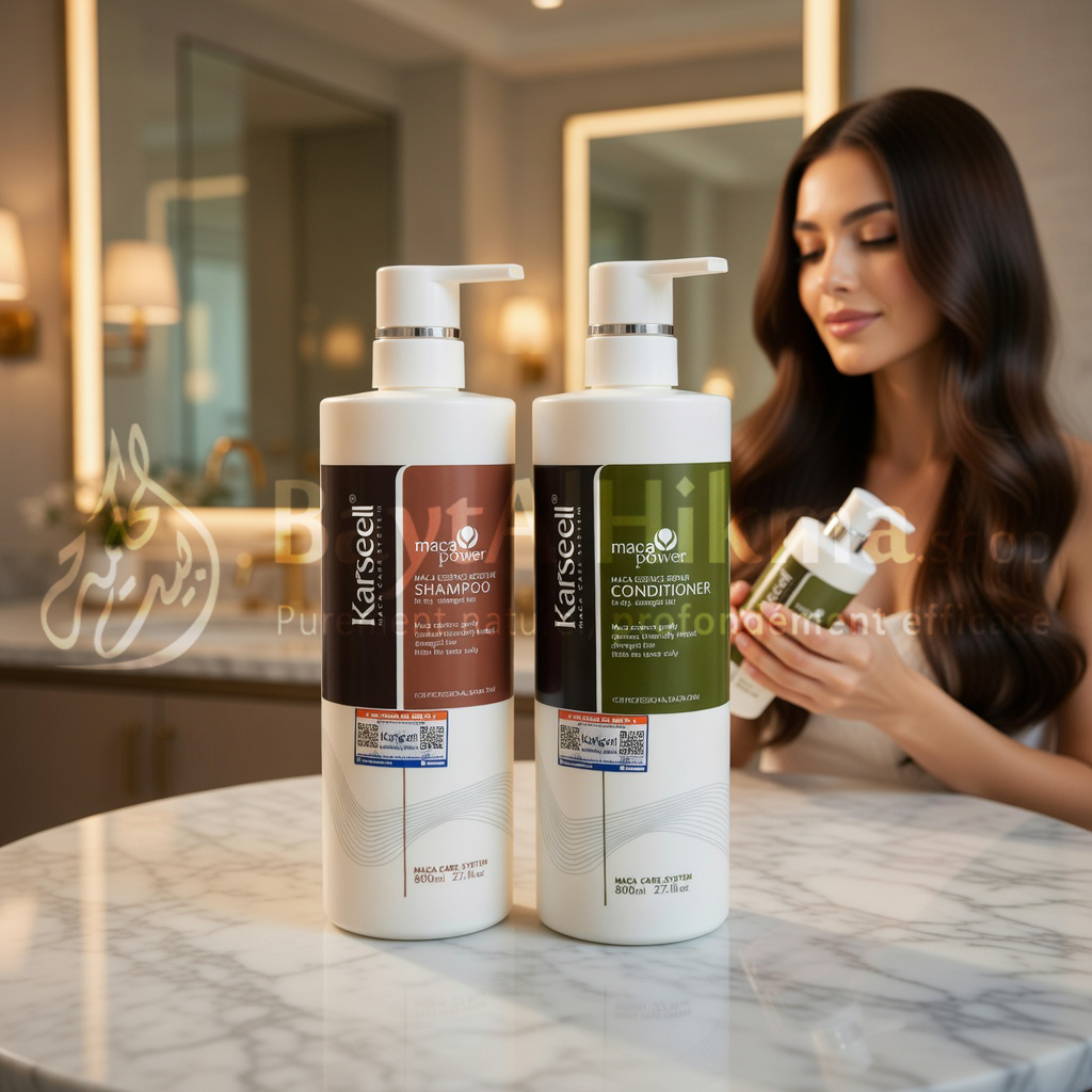 Pack Karseell Maca Power - Shampooing Hydratant & Après-shampooing Réparateur (800 ml x 2) - مجموعة كارسل ماكا باور - شامبو مرطب وبلسم معالج ومصلح (800 مل × 2)