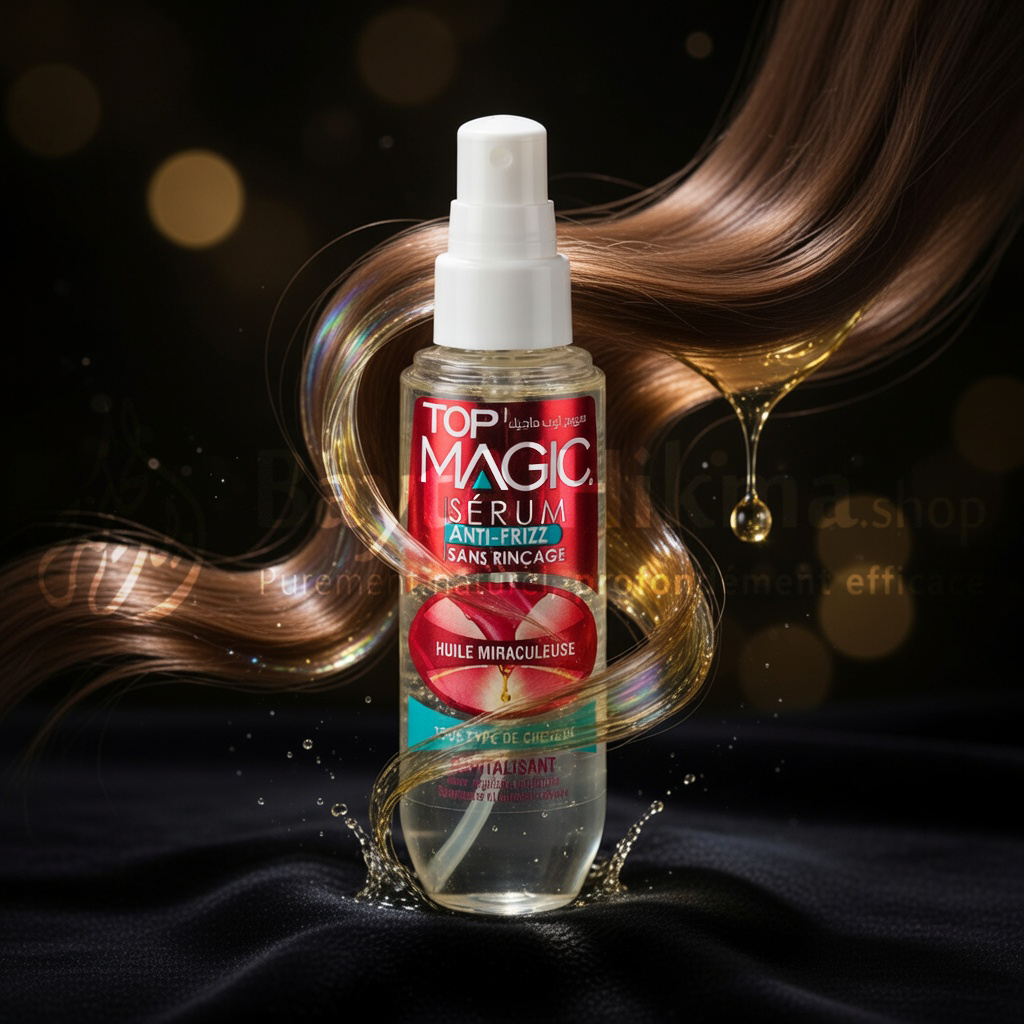 Sérum Capillaire Anti-Frizz "Top Magic" - Huile Miraculeuse Sans Rinçage - سيروم الشعر المضاد للتجعد "توب ماجيك" - الزيت المعجزة بدون شطف