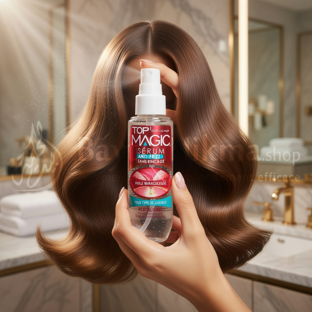 Sérum Capillaire Anti-Frizz "Top Magic" - Huile Miraculeuse Sans Rinçage - سيروم الشعر المضاد للتجعد "توب ماجيك" - الزيت المعجزة بدون شطف