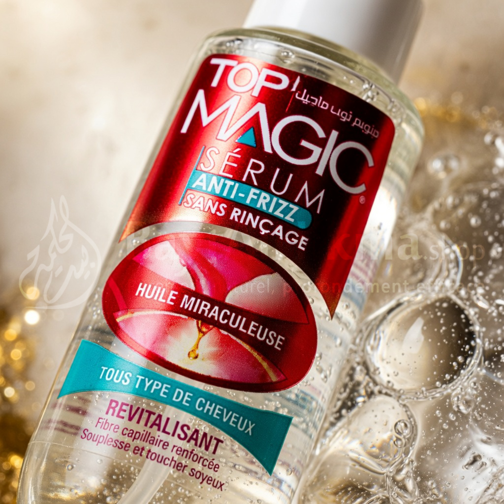 Sérum Capillaire Anti-Frizz "Top Magic" - Huile Miraculeuse Sans Rinçage - سيروم الشعر المضاد للتجعد "توب ماجيك" - الزيت المعجزة بدون شطف