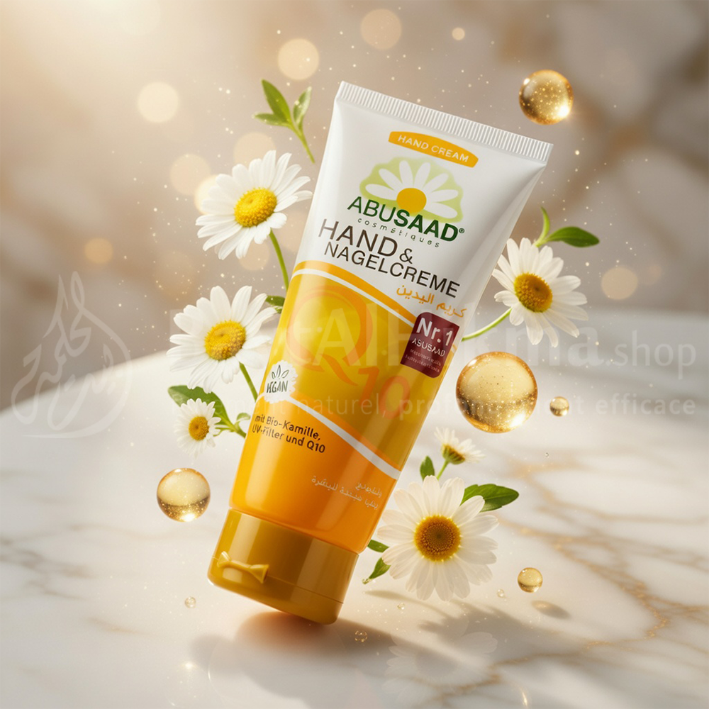 Crème Mains et Ongles Abusaad – Hydratation Intense au Bio-Camomille - كريم أبو سعد لليدين والأظافر – ترطيب مكثف بالبابونج العضوي