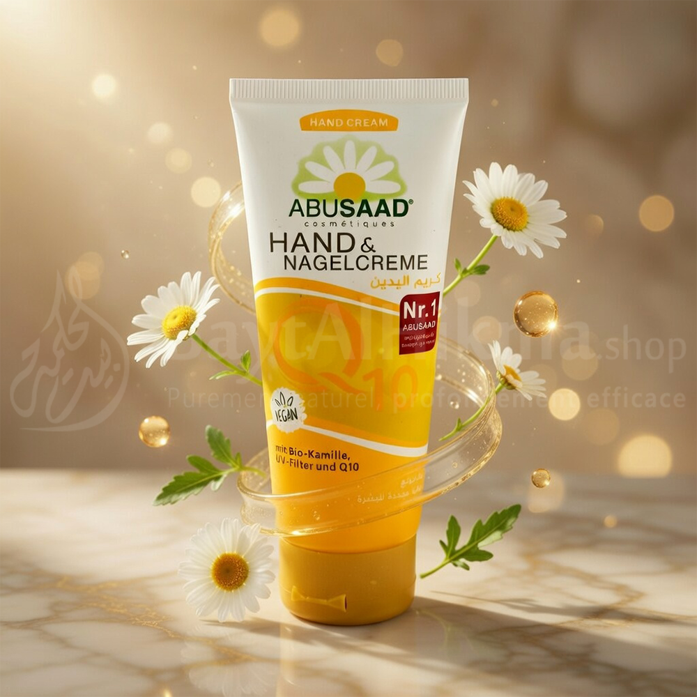 Crème Mains et Ongles Abusaad – Hydratation Intense au Bio-Camomille - كريم أبو سعد لليدين والأظافر – ترطيب مكثف بالبابونج العضوي
