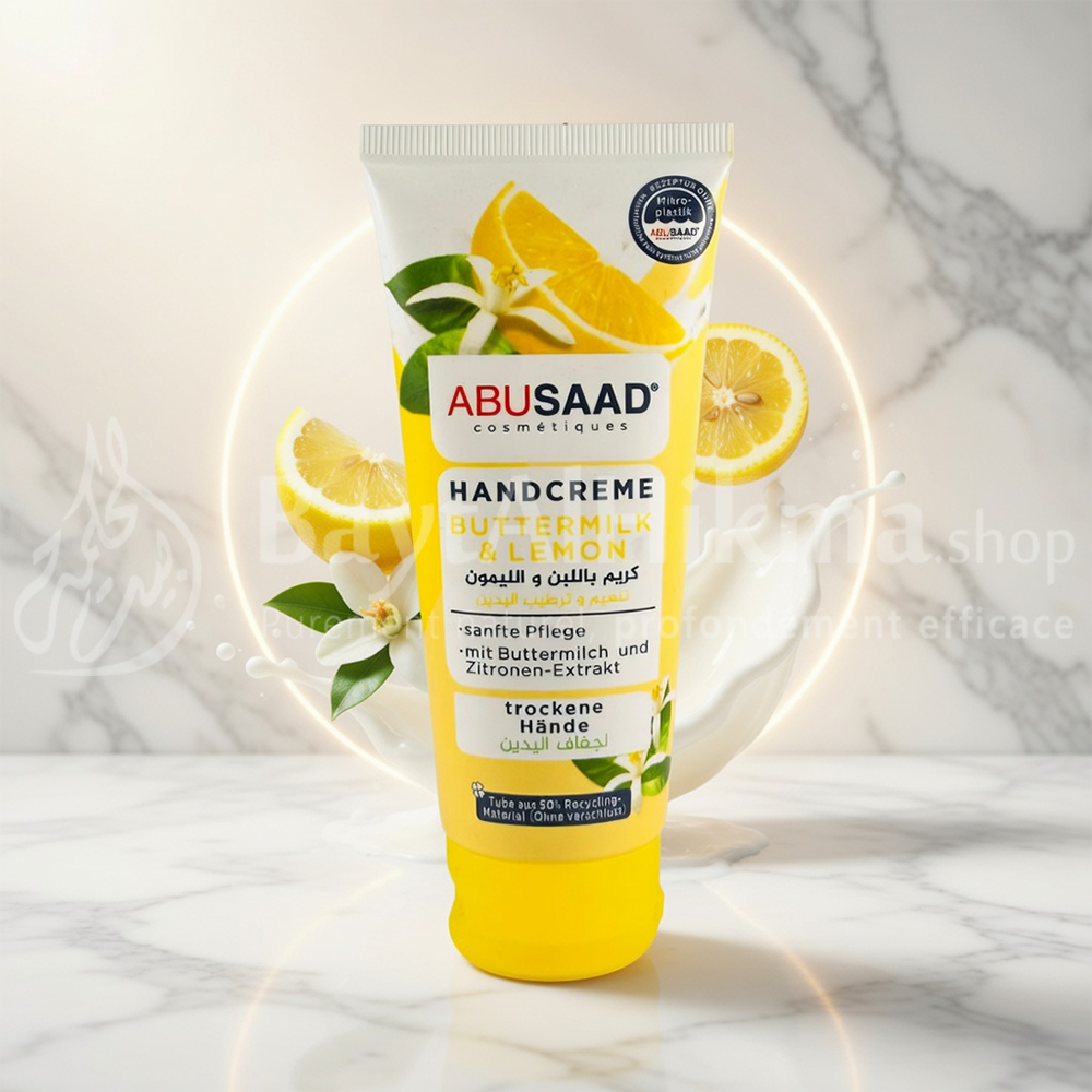 Crème Mains Nourrissante Abusaad – Babeurre & Citron (75ml) - كريم اليدين أبوسعد - باللبن والليمون للعناية المكثفة